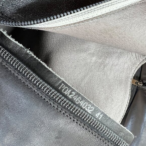 Socofy Floral Dimensional Black Leather Ankle Boots Size 41 - Picture 13 of 16